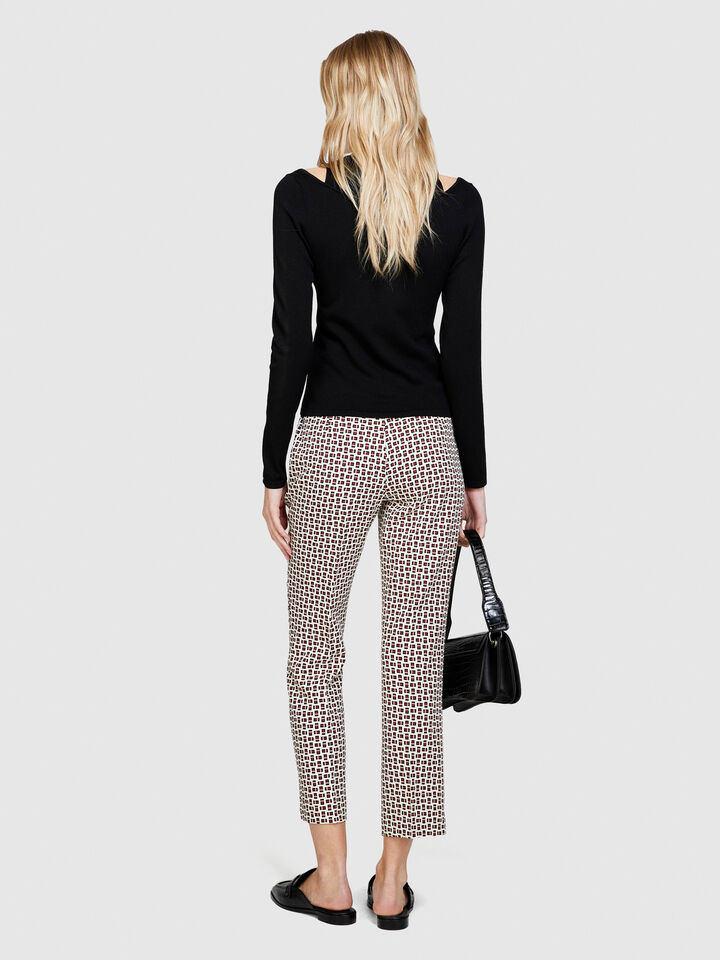 Printed cigarette trousers - women's skinny fit trousers - Multi-color | Sisley image number 3